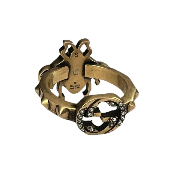 Gucci Rhinestone Bee Pearl GG Ring - Picture 3 of 5